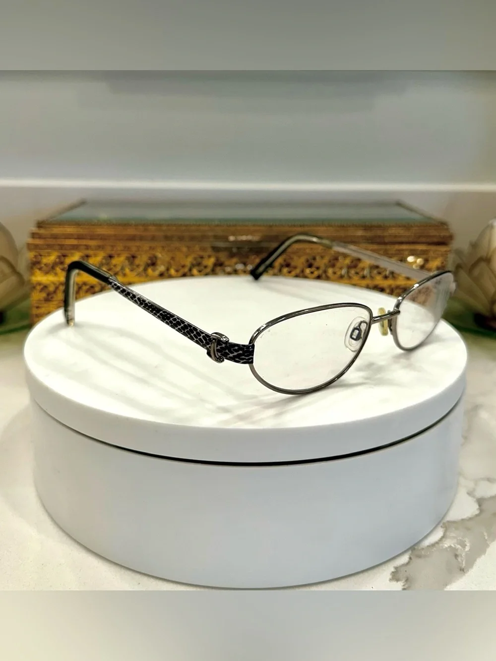 Tod’s B/W Snakeskin-Print Rx Eyeglass Frames - TO 5035 - VGUC